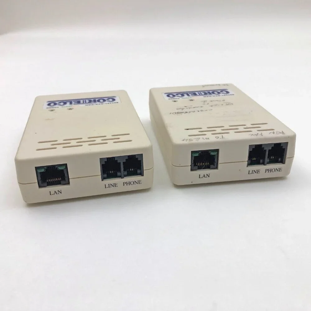 Cortelco 821121 VOIP/PSTN Power Analog Phone Terminal Adapter Set - 2 Used AS-IS